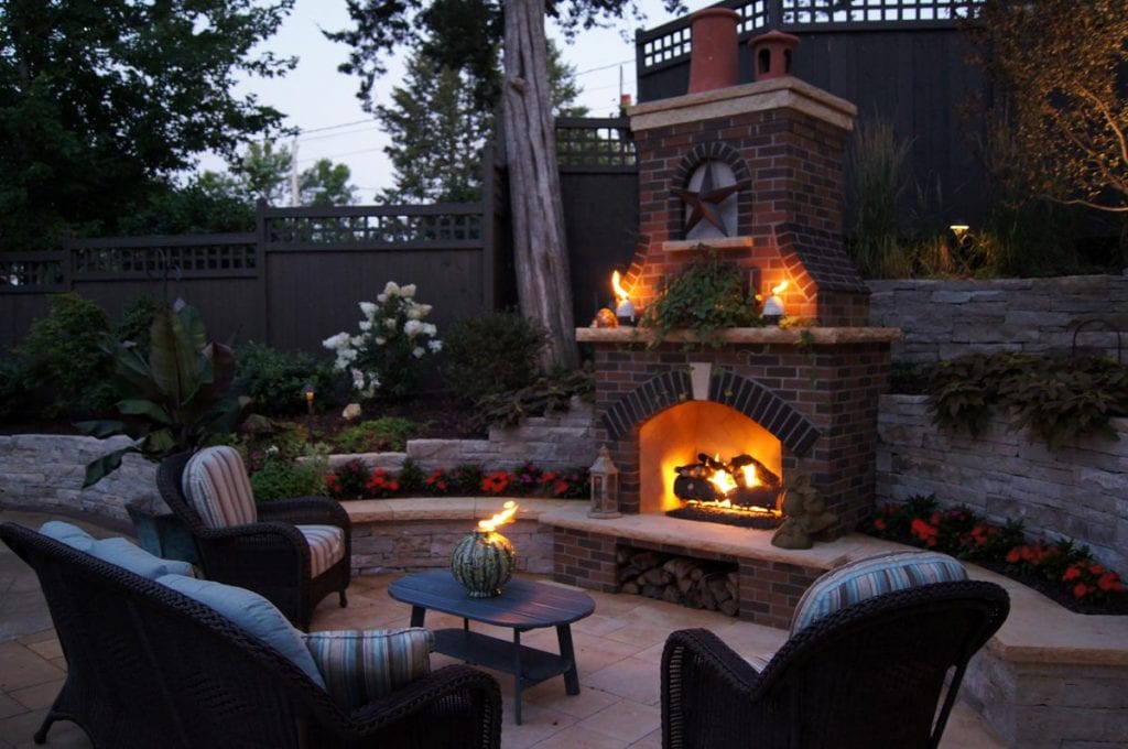 fireplace outdoor brick